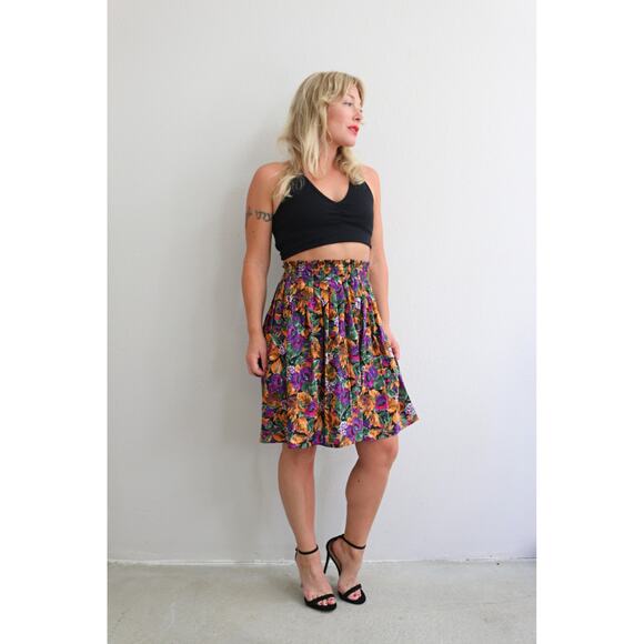 1980's Vintage Freddie's Best A-Line Pleat Skirt Women's MD LG 25" to 32" Waist - Picture 6 of 9